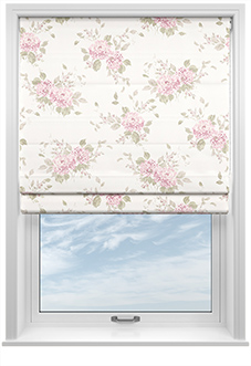 Shabby Chic by Rachel Ashwell Belle Hydrangea, Powder Pink - Roman Blind